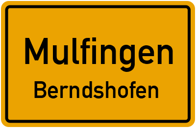 Ortsschild Mulfingen Berndshofen