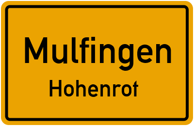 Ortsschild Mulfingen Hohenrot