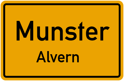 Ortsschild Munster Alvern