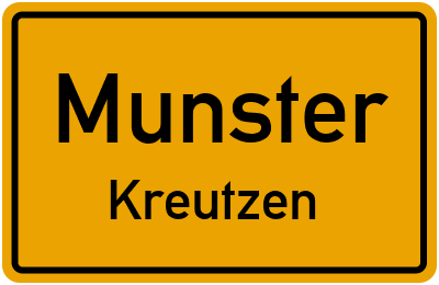 Ortsschild Munster Kreutzen