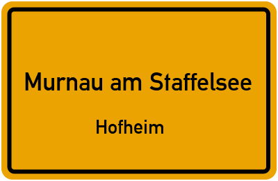 Straßenverzeichnis Murnau am Staffelsee Hofheim
