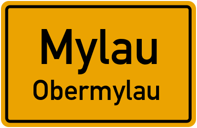 Ortsschild Mylau Obermylau