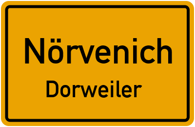 Ortsschild Nörvenich Dorweiler