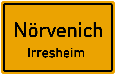 Ortsschild Nörvenich Irresheim