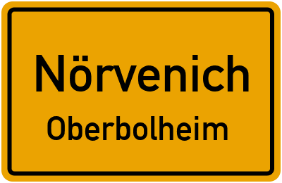 Straßenverzeichnis Nörvenich Oberbolheim