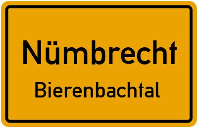 Ortsschild Nümbrecht Bierenbachtal