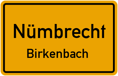 Ortsschild Nümbrecht Birkenbach