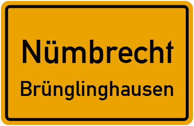 Ortsschild Nümbrecht Brünglinghausen