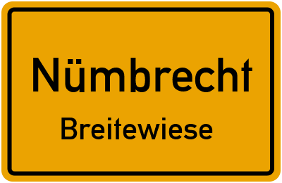 Ortsschild Nümbrecht Breitewiese