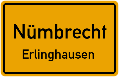 Ortsschild Nümbrecht Erlinghausen