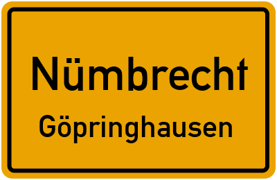 Ortsschild Nümbrecht Göpringhausen
