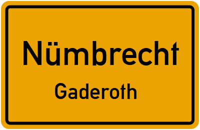 Straßenverzeichnis Nümbrecht Gaderoth