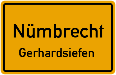 Straßenverzeichnis Nümbrecht Gerhardsiefen
