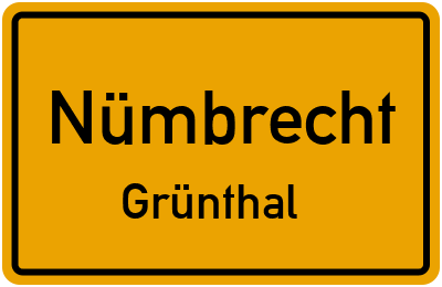 Ortsschild Nümbrecht Grünthal