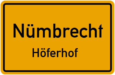 Straßenverzeichnis Nümbrecht Höferhof
