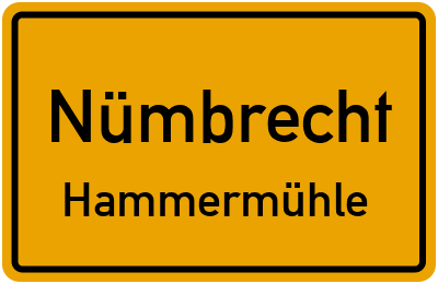 Ortsschild Nümbrecht Hammermühle
