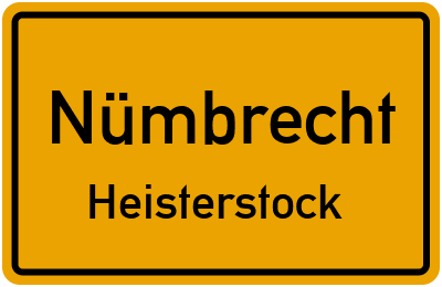 Ortsschild Nümbrecht Heisterstock