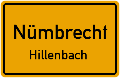 Ortsschild Nümbrecht Hillenbach
