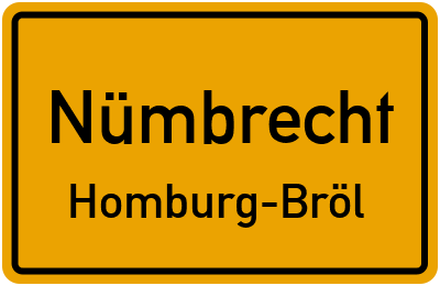 Ortsschild Nümbrecht Homburg-Bröl