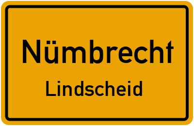 Ortsschild Nümbrecht Lindscheid
