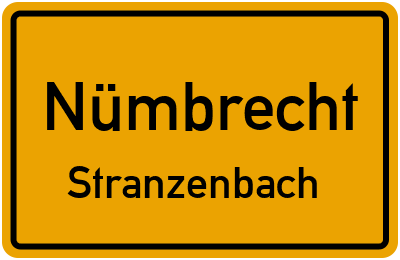 Ortsschild Nümbrecht Stranzenbach
