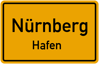 Ortsschild Nürnberg Hafen