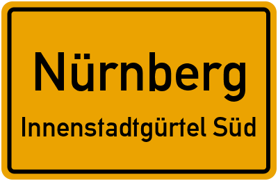Straßenverzeichnis Nürnberg Innenstadtgürtel Süd