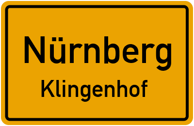 Ortsschild Nürnberg Klingenhof