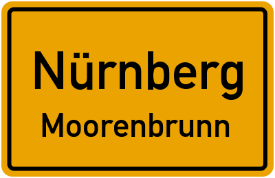 Ortsschild Nürnberg Moorenbrunn
