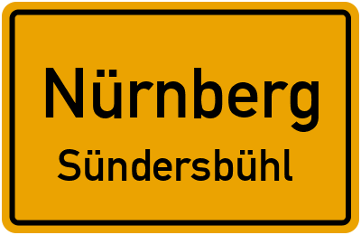 Ortsschild Nürnberg Sündersbühl