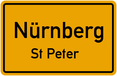 Ortsschild Nürnberg St Peter