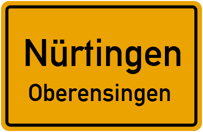 Straßenverzeichnis Nürtingen Oberensingen
