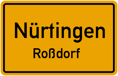 Straßenverzeichnis Nürtingen Roßdorf