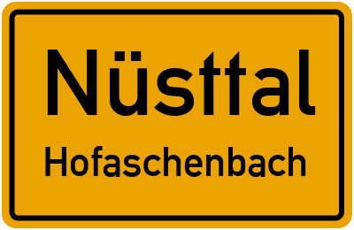 Ortsschild Nüsttal Hofaschenbach