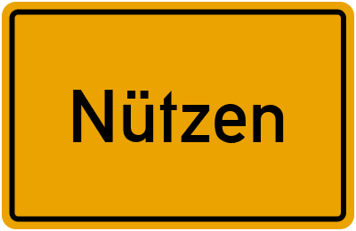 Ortsschild von Nützen in Schleswig-Holstein