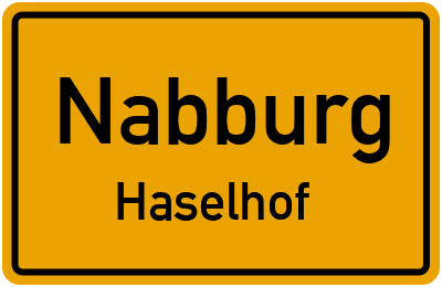 Ortsschild Nabburg Haselhof