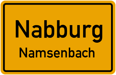 Ortsschild Nabburg Namsenbach