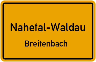 Straßenverzeichnis Nahetal-Waldau Breitenbach