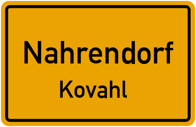 Ortsschild Nahrendorf Kovahl