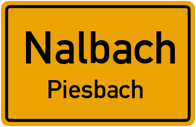 Ortsschild Nalbach Piesbach