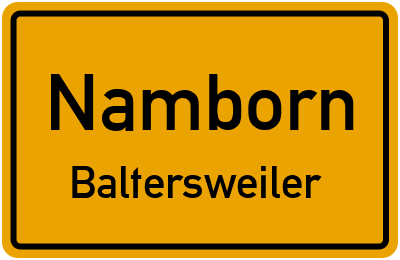 Ortsschild Namborn Baltersweiler
