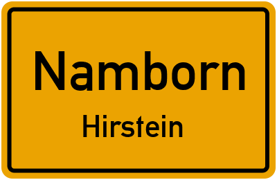 Ortsschild Namborn Hirstein