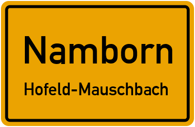 Ortsschild Namborn Hofeld-Mauschbach