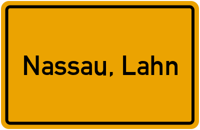 Ortsschild von Stadt Nassau, Lahn in Rheinland-Pfalz