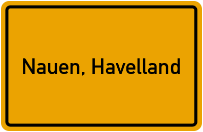 Ortsschild von Stadt Nauen, Havelland in Brandenburg