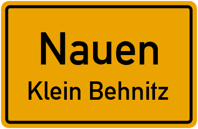 Straßenverzeichnis Nauen Klein Behnitz