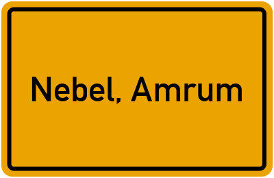 Ortsschild von Gemeinde Nebel, Amrum in Schleswig-Holstein