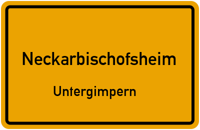 Ortsschild Neckarbischofsheim Untergimpern