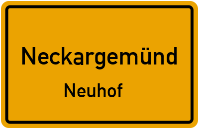 Straßenverzeichnis Neckargemünd Neuhof
