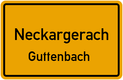 Ortsschild Neckargerach Guttenbach
